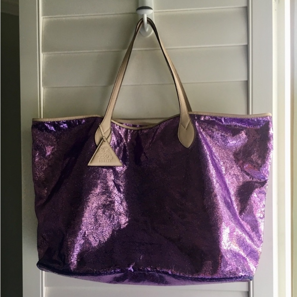 SORIAL holiday tote METALLIC PURPLE